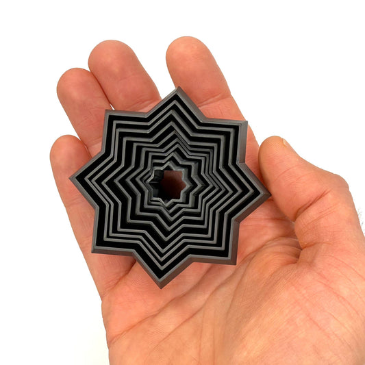 8 - sakarainen tähtistressilelu (fidget) - Petskun Kauppa