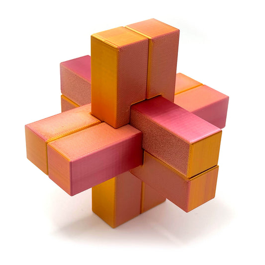 Suuri perinteinen 6 - palainen "Burr Puzzle" - Petskun Kauppa