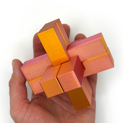 Suuri perinteinen 6 - palainen "Burr Puzzle" - Petskun Kauppa